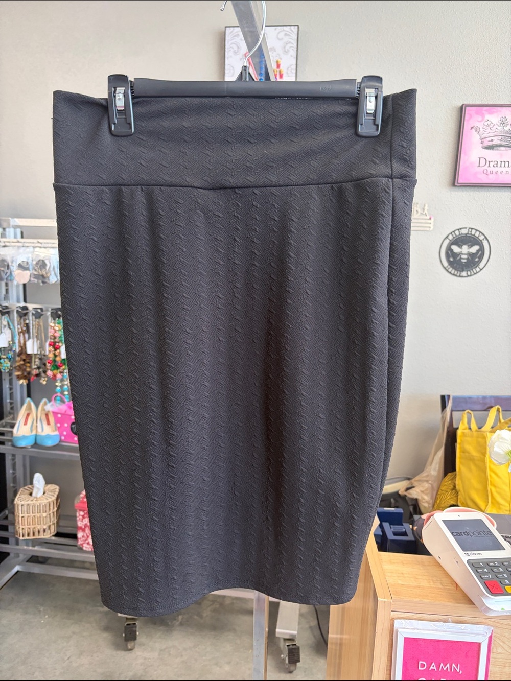 LuLaRoe Black Textured Pencil Skirt